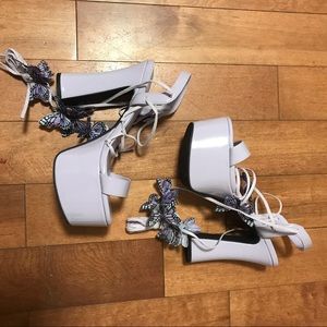 Brand new Dollskill Sugarthrillz Butterfly lace-up heels